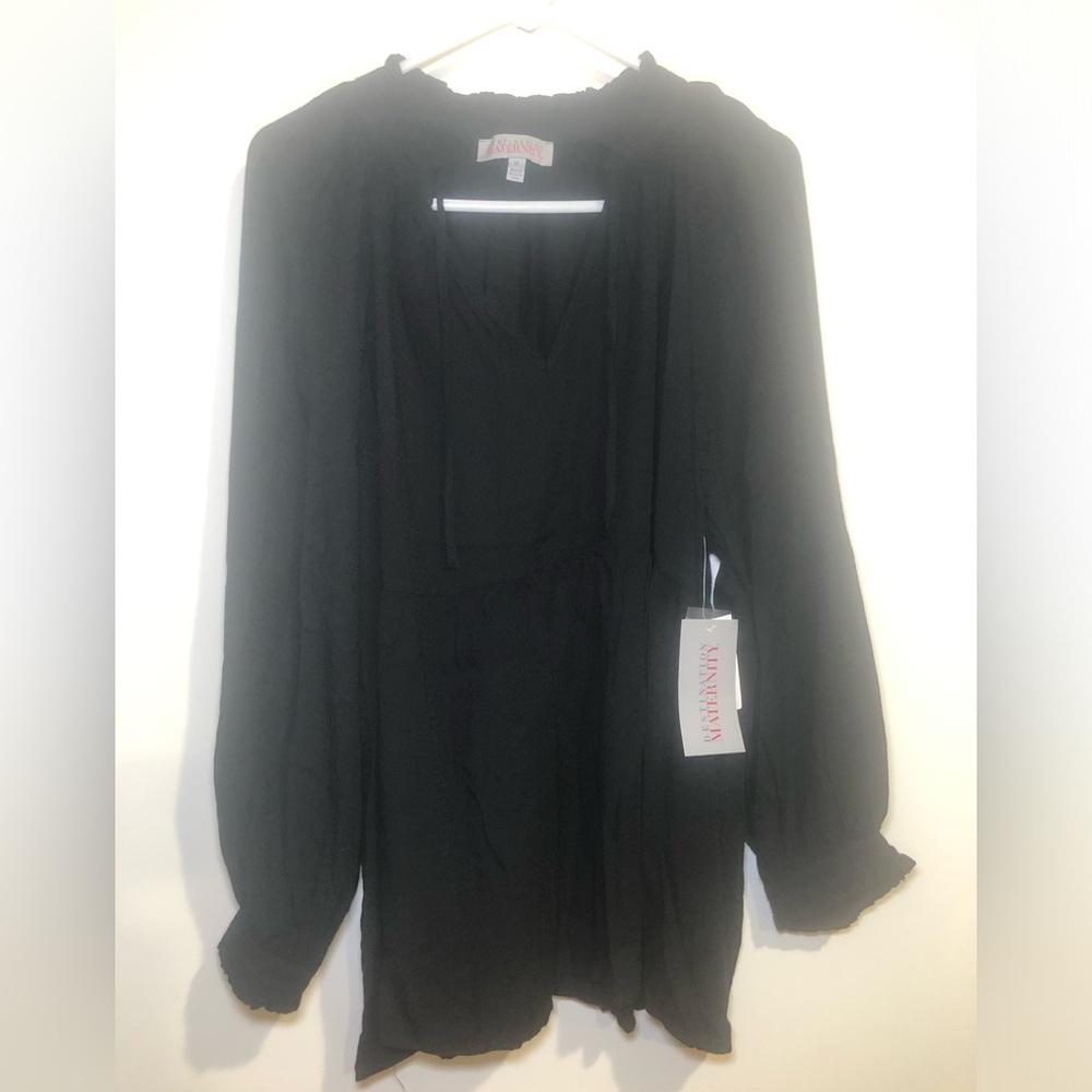 NWT Destination Maternity Long Sleeve Split Neck Blouse Size XL